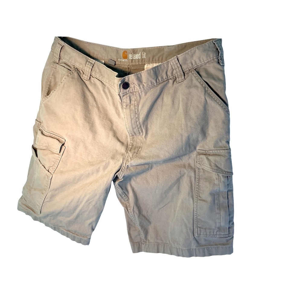 Carhartt Relaxed Fit Cargo Shorts Mens 40 Tan Khaki Cotton Canvas Work Utility